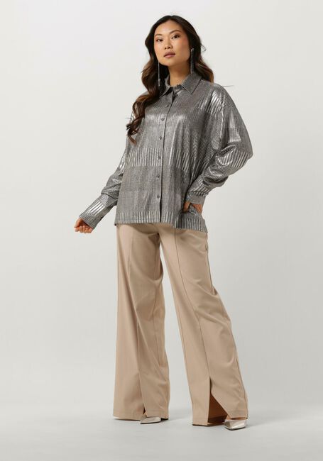 Silberne ALIX THE LABEL Blusen LADIES KNITTED FOIL BLOUSE - large