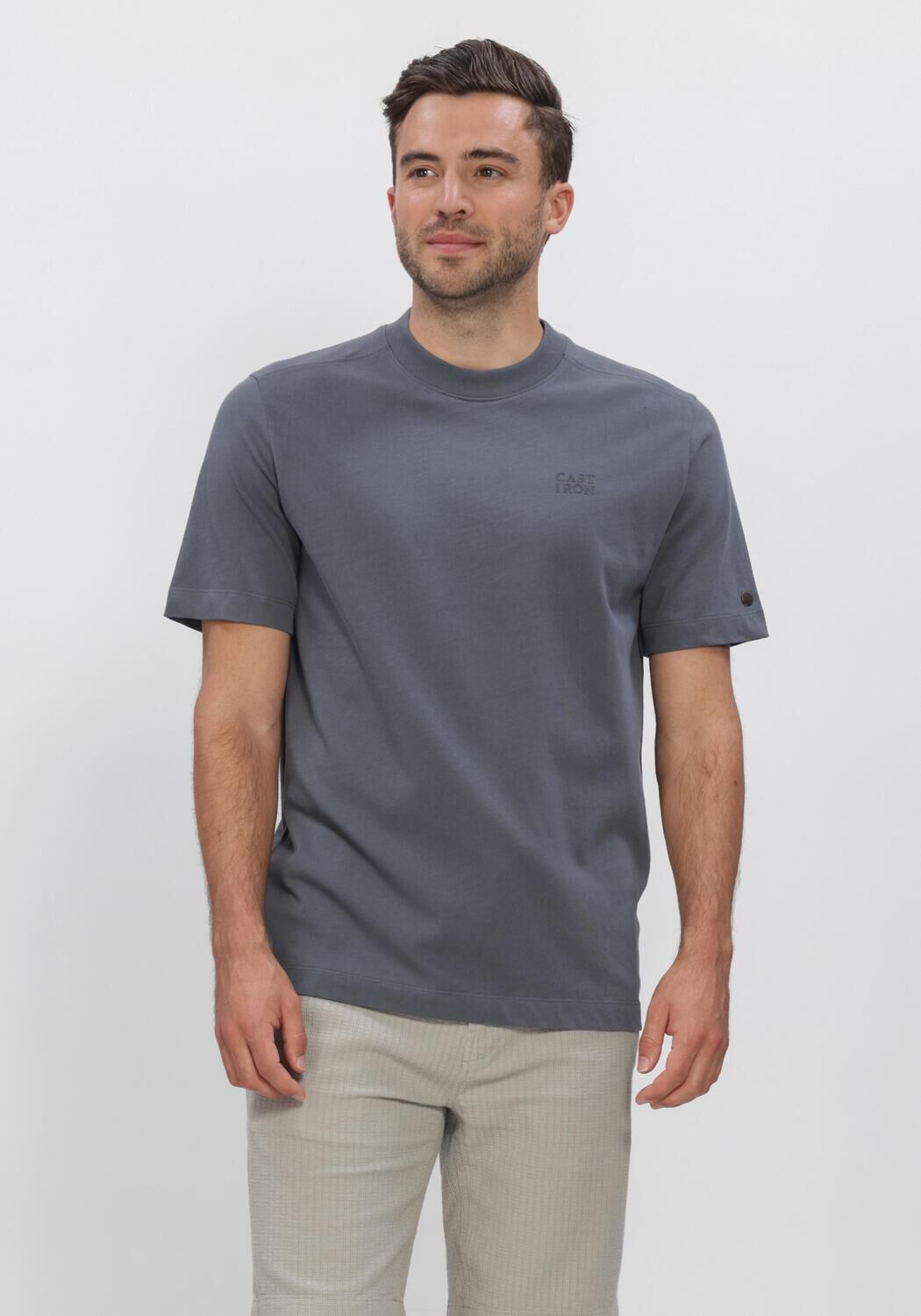 Dunkelgrau CAST IRON T-shirt SHORT SLEEVE R-NECK REGULAR FIT SINGLE JERSEY - large