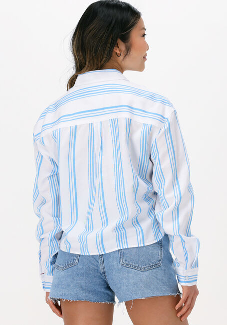 Blaue TOMMY JEANS Blusen TJW FRONT TIE STRIPE SHIRT - large