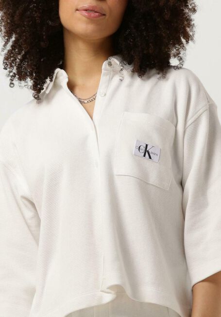 Weiße CALVIN KLEIN Blusen WAFFLE LOOSE SHIRT - large