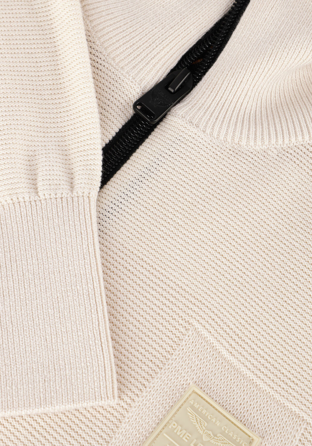 Beige PME LEGEND Pullover HALF ZIP COLLAR COTTON MODAL - large