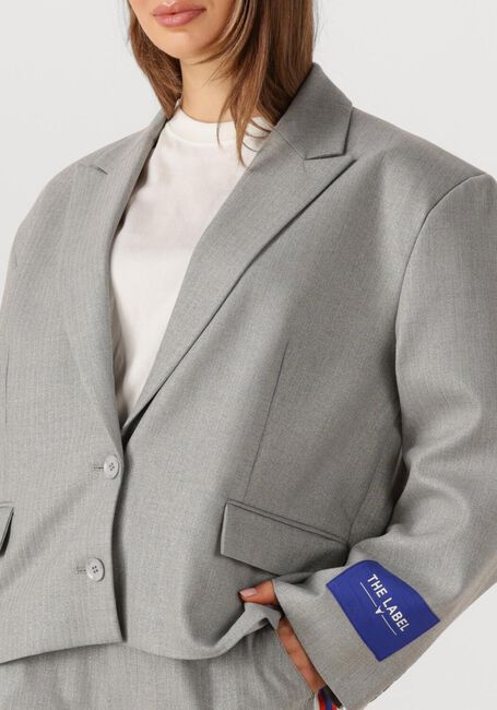 Graue ALIX THE LABEL Blazer LADIES WOVEN COATED HERRINGBONE BLAZER - large