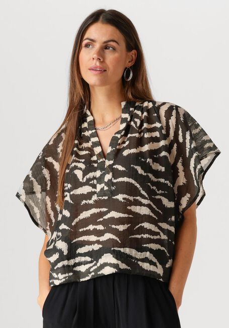 Schwarze BY-BAR Blusen VINA ZEBRA BLOUSE - large