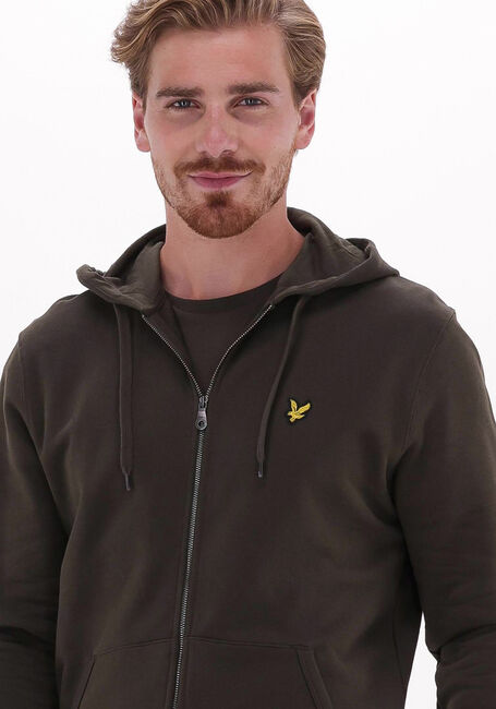Olive LYLE & SCOTT Strickjacke ZIP TROUGH HOODIE - large
