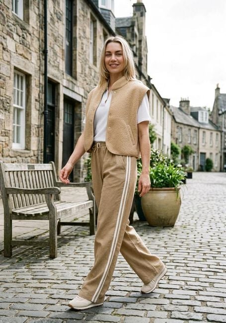 Sand PENN & INK Weite Hose TROUSERS - large