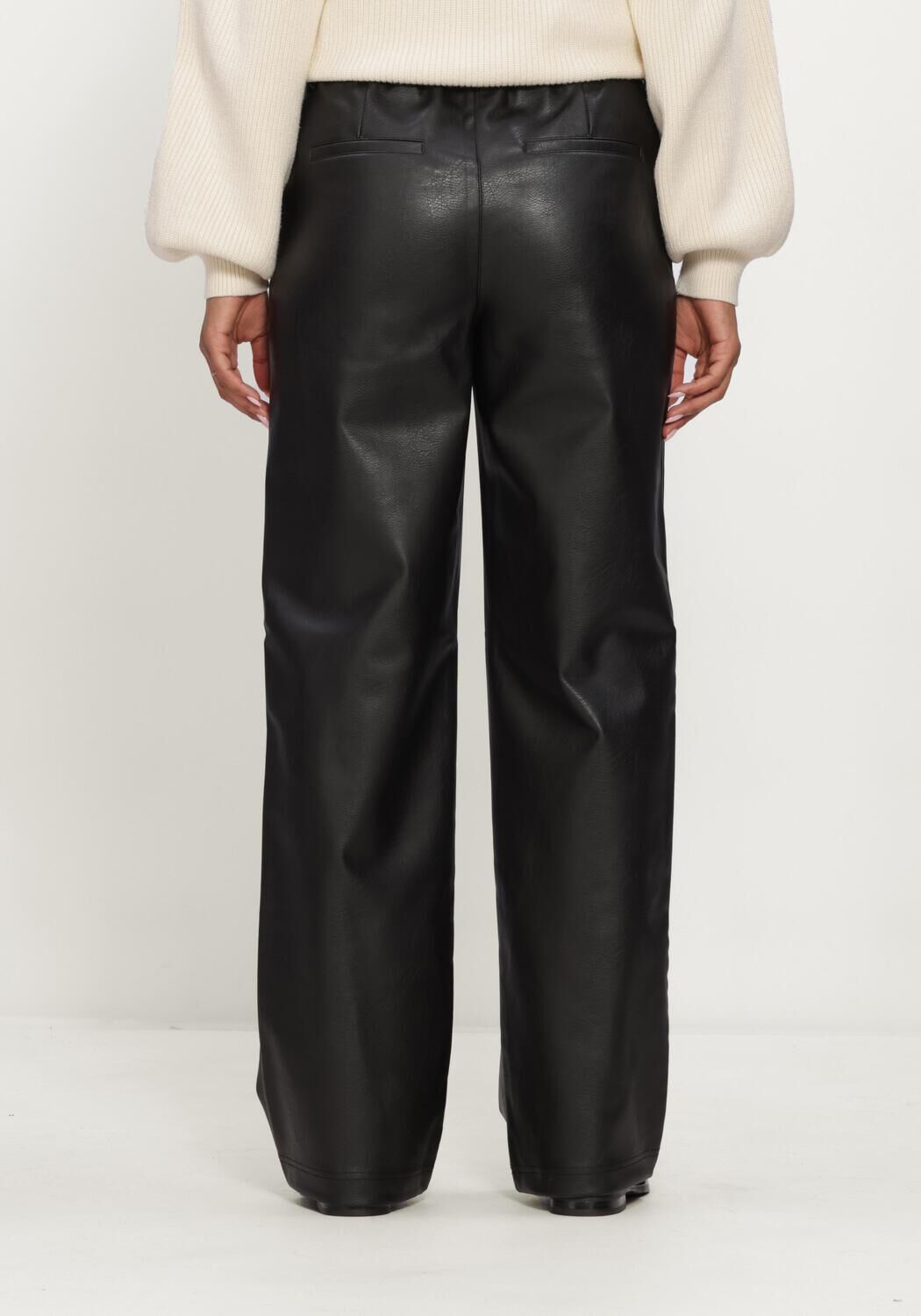 Schwarze OBJECT Weite Hose OBJLIVA MW WIDE PANTS NOOS - large
