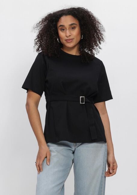 Schwarze MY ESSENTIAL WARDROBE Tops & T-shirts MWAPIR BELT TEE - large