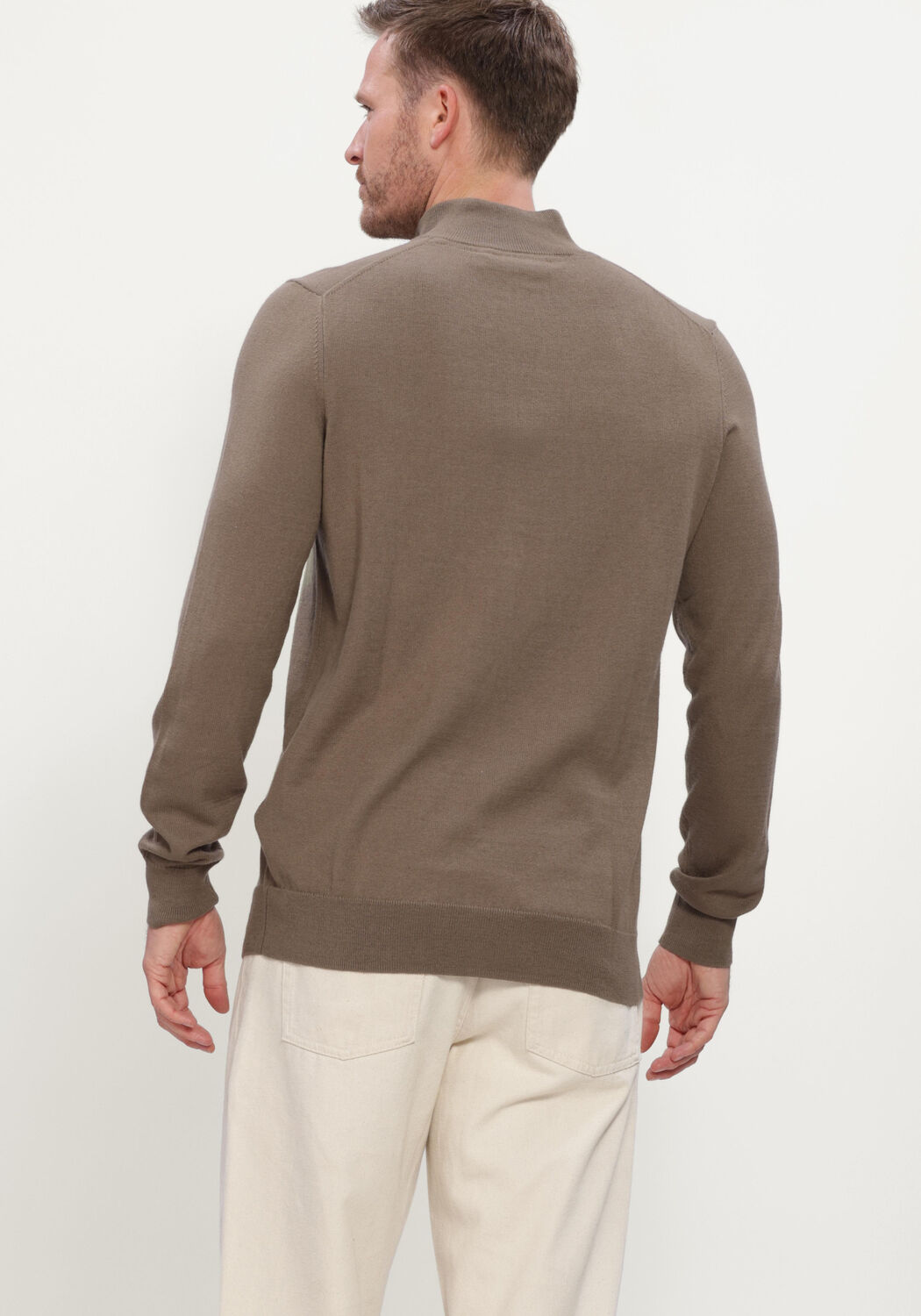 Braune LYLE & SCOTT Pullover COTTON MERINO QUARTER ZIP JUMPER - large