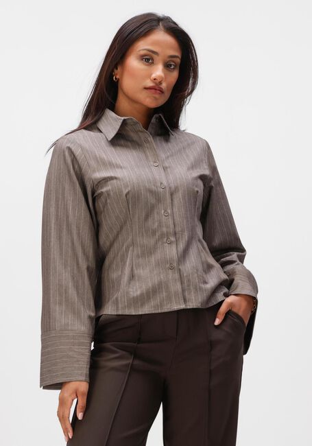 Taupe NEO NOIR Blusen ROSA PINSTRIPE MELANGE SHIRT - large