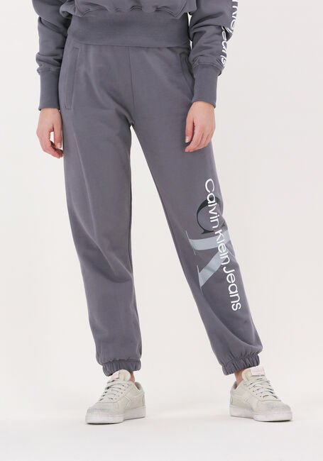 Graue CALVIN KLEIN Jogginghose TWO TONE MONOGRAM JOG PANT - large