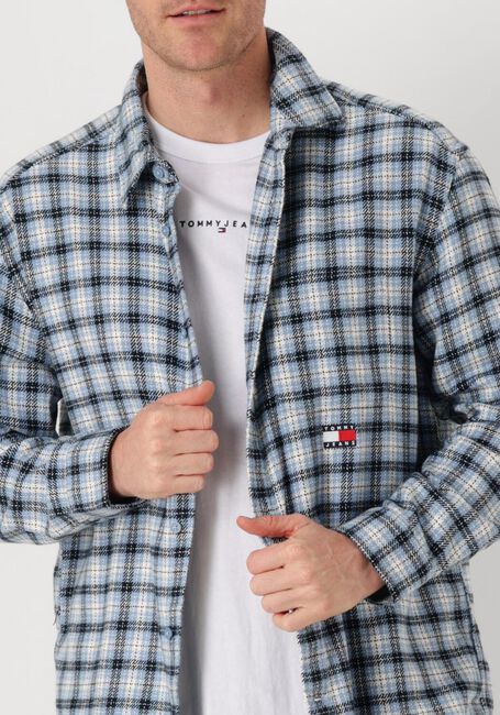 Blaue TOMMY JEANS Casual-Oberhemd TJM BADGE FLANNEL SHIRT EXT - large