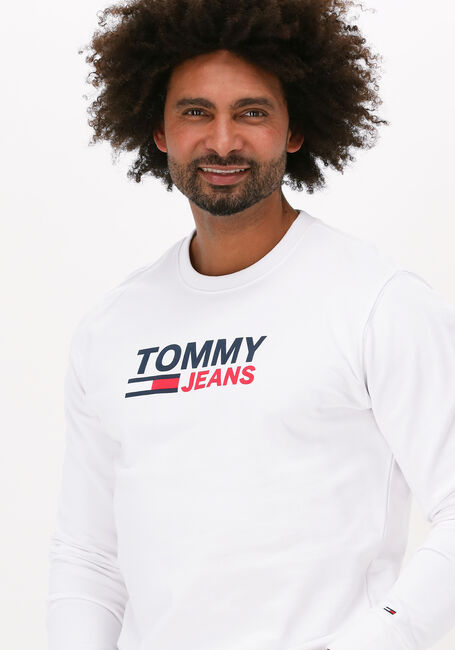 Weiße TOMMY JEANS Sweatshirt TJM CORP LOGO CREW - large