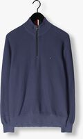 Blaue TOMMY HILFIGER Pullover OVAL STRUCTURE ZIP MOCK