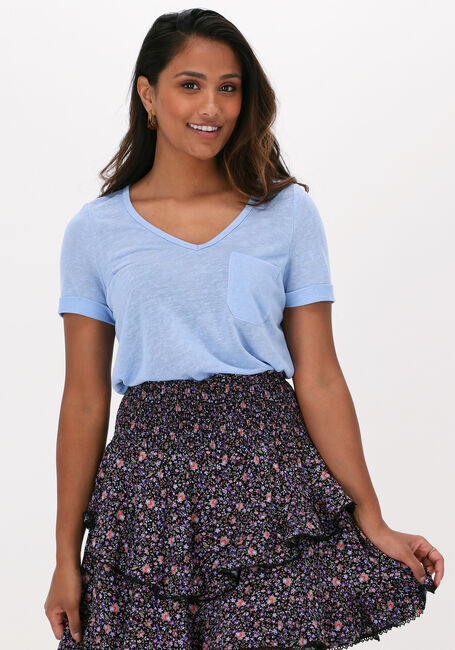 Blaue OBJECT T-shirt OBJETESSI SLUB S/S V-NECK NOOS - large