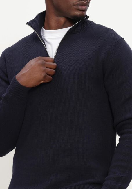 Dunkelblau SELECTED MEN Pullover SLHDANE LS KNIT STRUCTURE HALF ZIP NOOS - large
