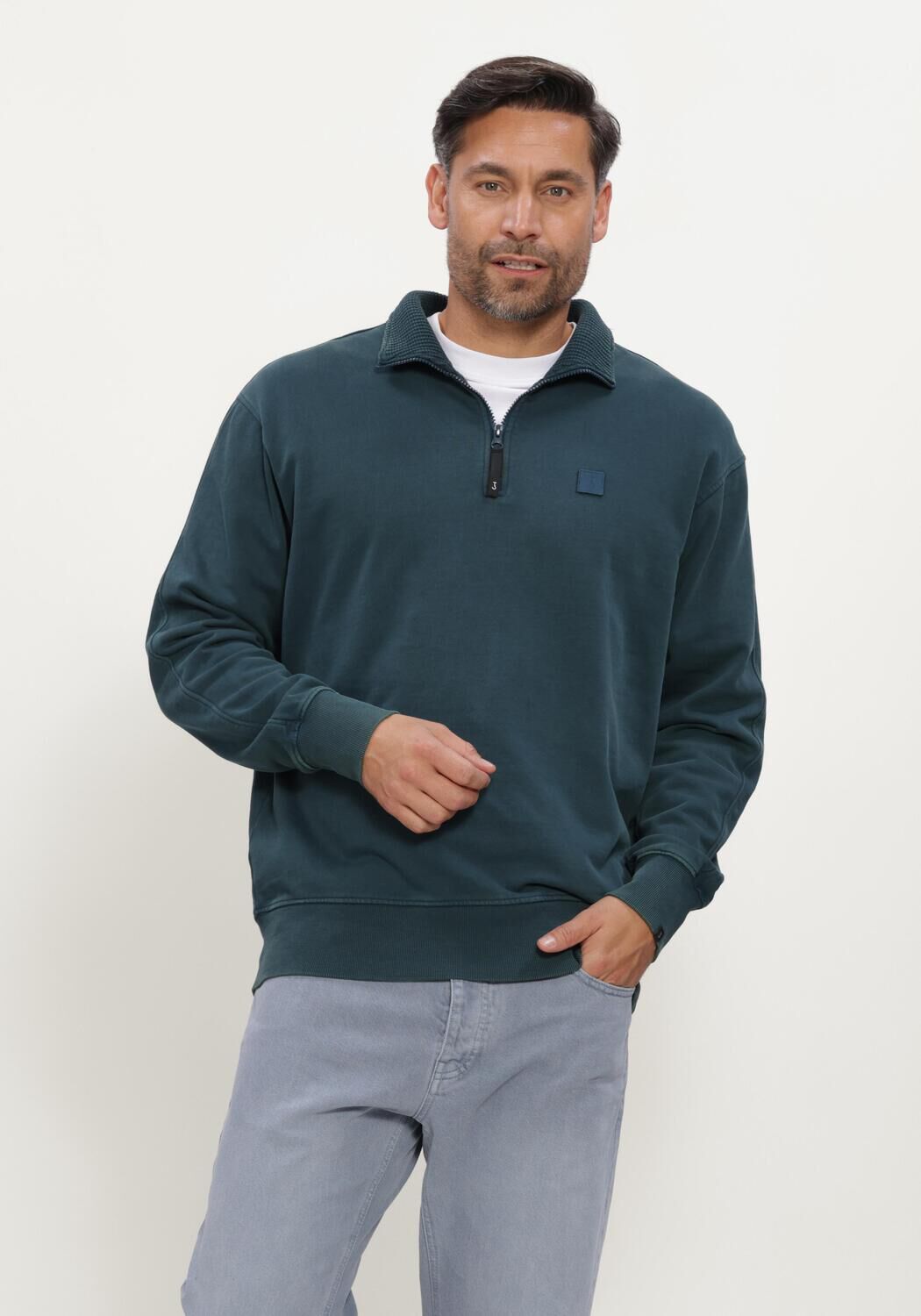 Gr&uuml;ne BUTCHER OF BLUE Sweatshirt ARMY SWEAT HALF ZIP - large