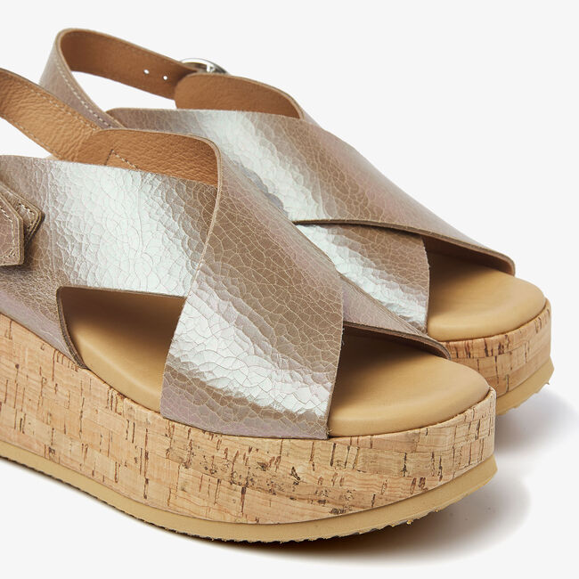 Braune VIA VAI Flache Sandalen SISSEL RAISE - large