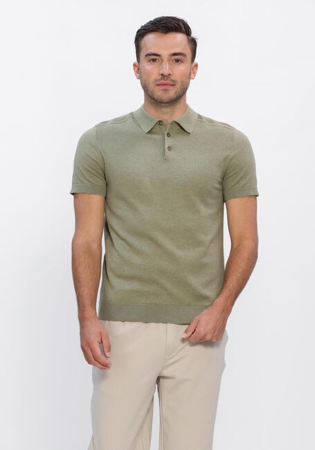 Khaki SELECTED MEN Polo-Shirt SLHBERG SS KNIT POLO NOOS - large