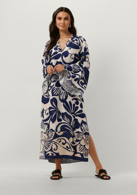 Blau/weiß gestreift ACCESS Midikleid LOOSE PRINTED DRESS - large