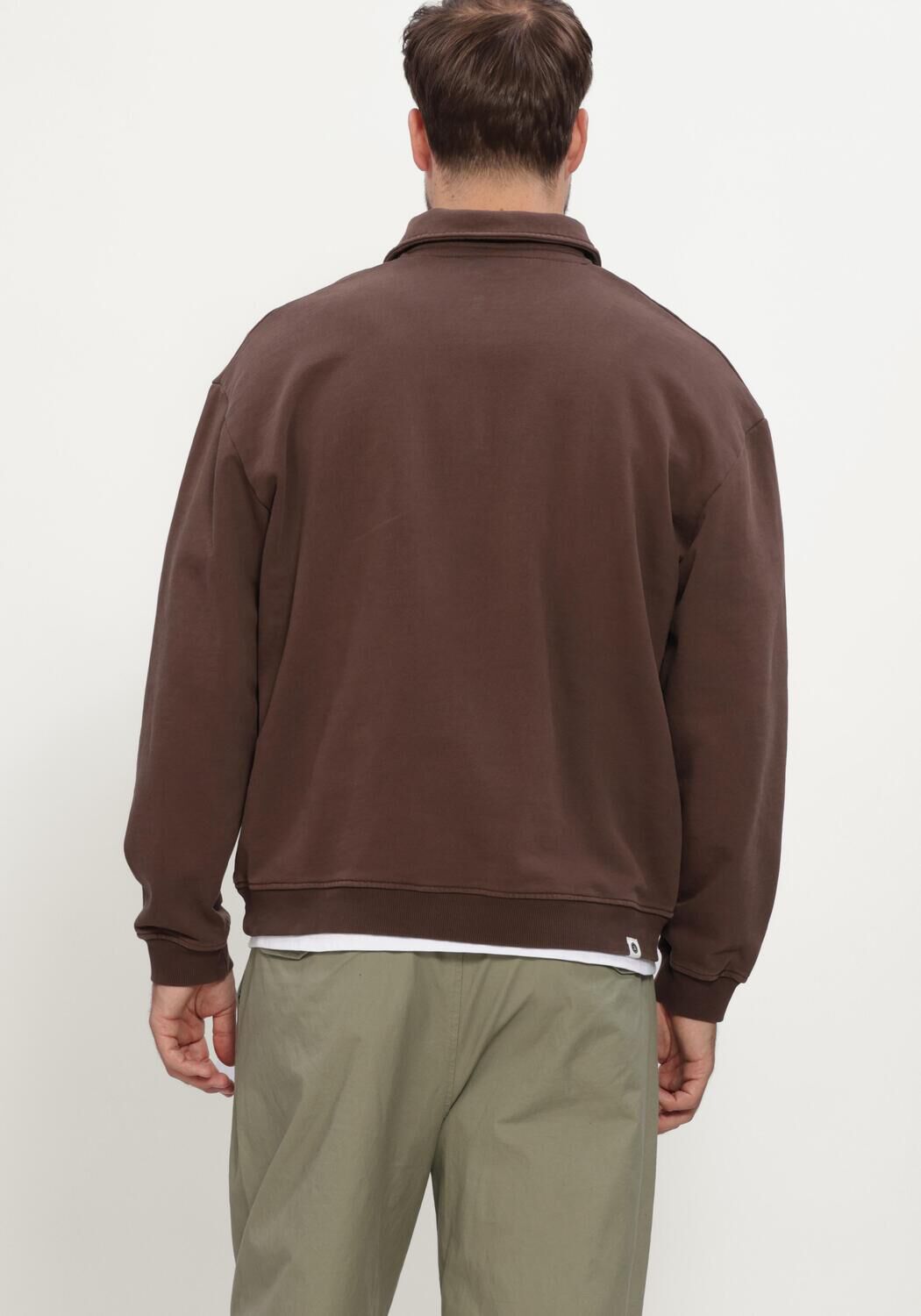 Braune ANERKJENDT Sweatshirt AKTONI POLO SWEAT - large