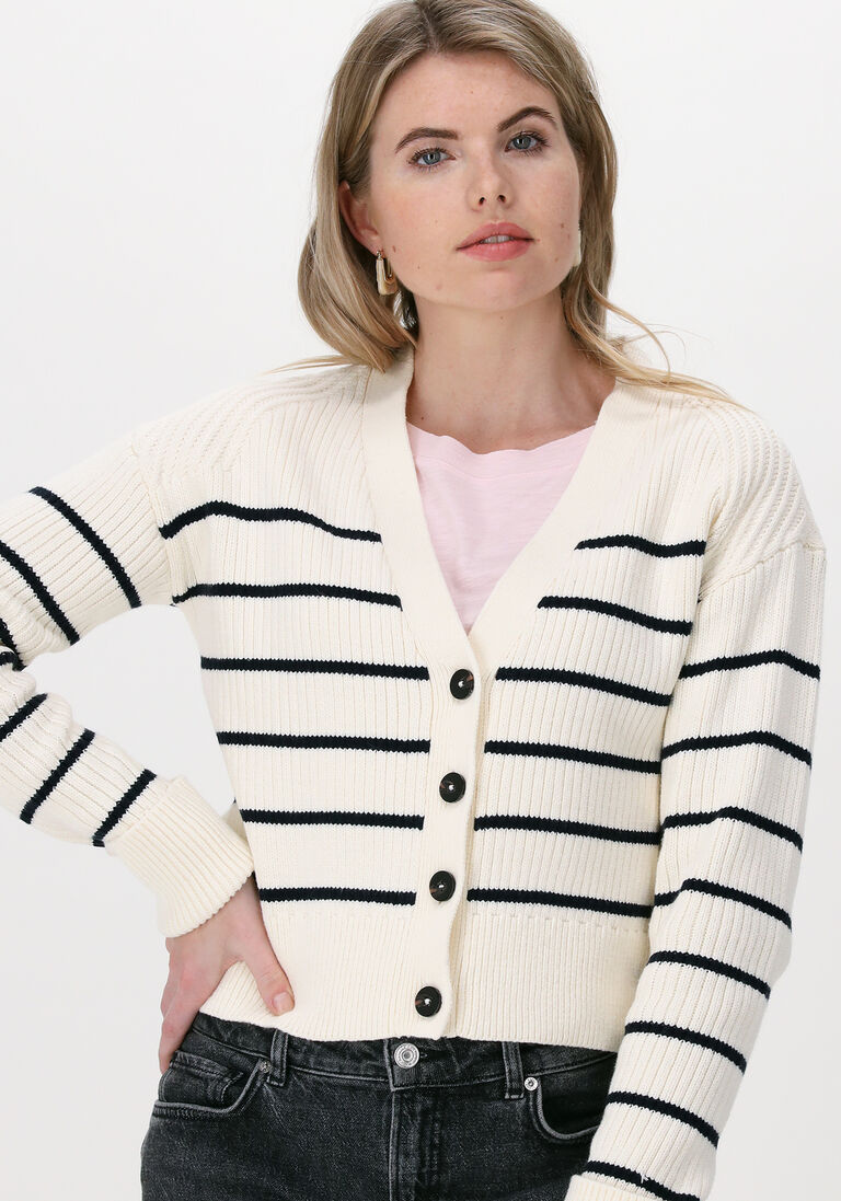ecru scotch &amp; soda strickjacke vneck striped chunky rib organ