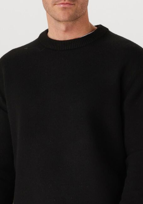 Schwarze SELECTED MEN Pullover SLHARNE LS KNIT RELAXED WOOL CREW NECK - large