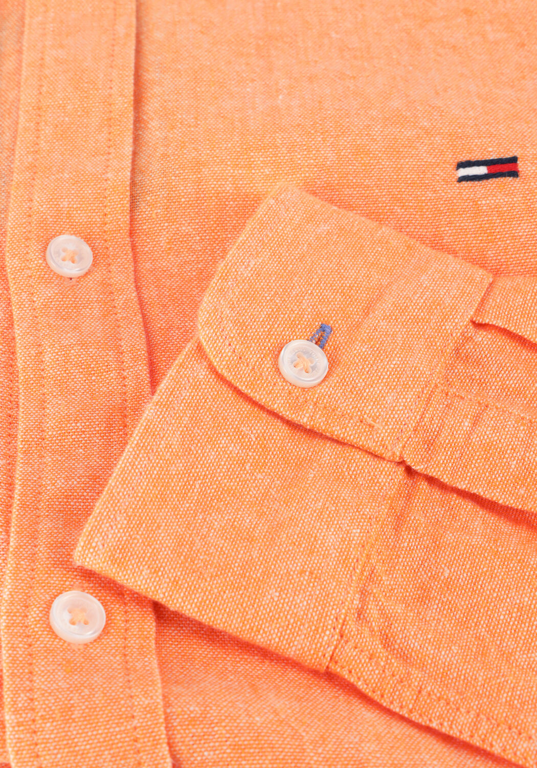 Orangene TOMMY JEANS Casual-Oberhemd TJM REG LINEN BLEND SHIRT EXT - large