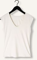 Weiße ROSEMUNDE T-shirt BILLIE CAPSLEEVE V-NECK Weiße ROSEMUNDE T-shirt BILLIE CAPSLEEVE V-NECK - medium