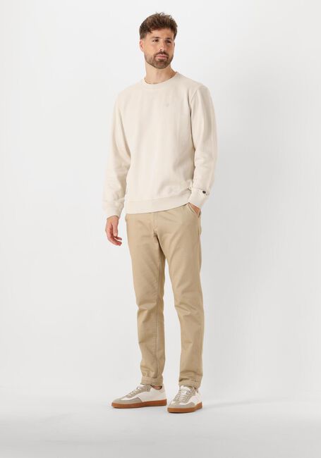 Ecru CAST IRON Pullover LONG SLEEVE R-NECK REGULAR FIT TWILL - large