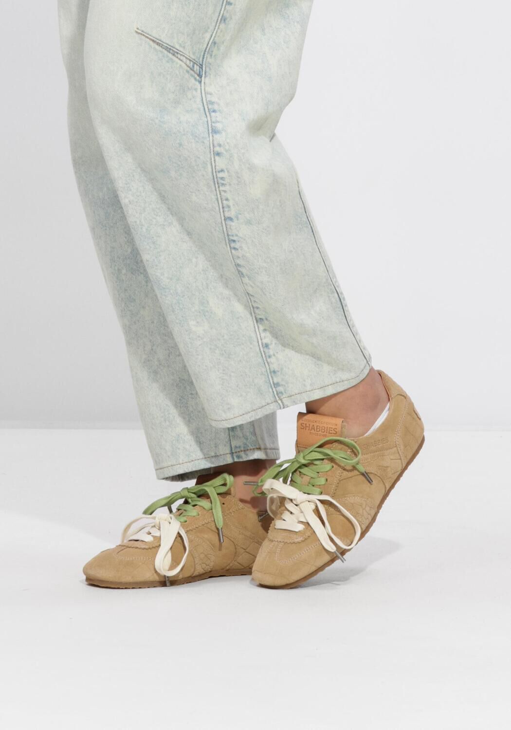 Cognacfarbene SHABBIES Sneaker Low CISKA BASE - large