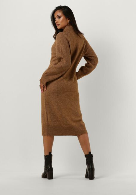 Braune SELECTED FEMME Midikleid SLFRENA LS HIGH NECK KNIT DRESS - large