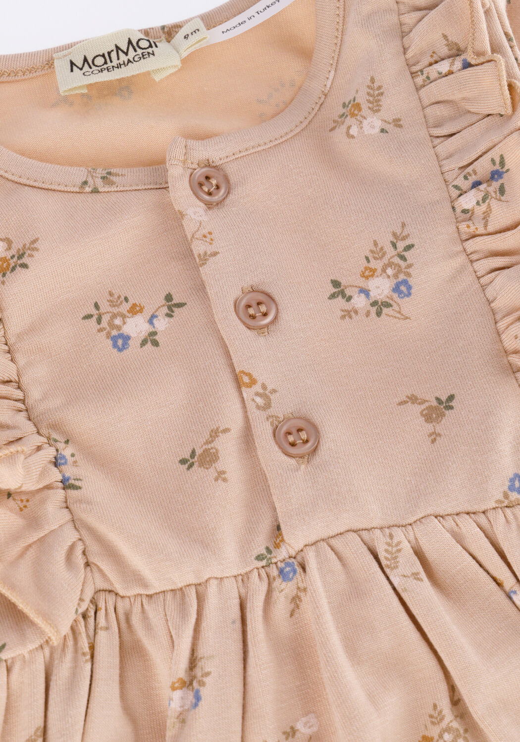 Hell-Pink MARMAR COPENHAGEN Strampler ROMA FRILL LS - large