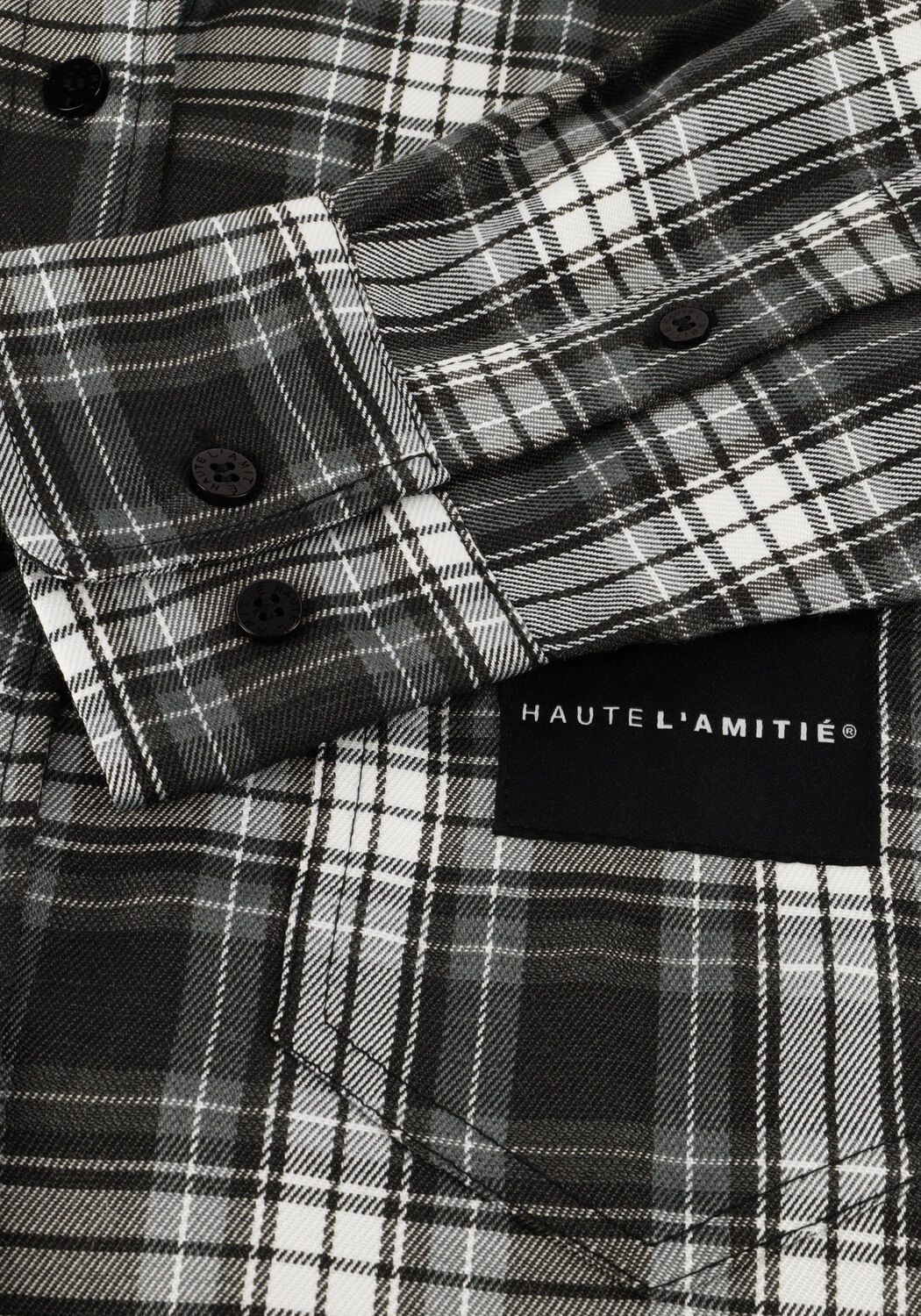 Schwarze HAUTE L'AMITI&Eacute; Blusen HAUTE CHECK SHIRT - large