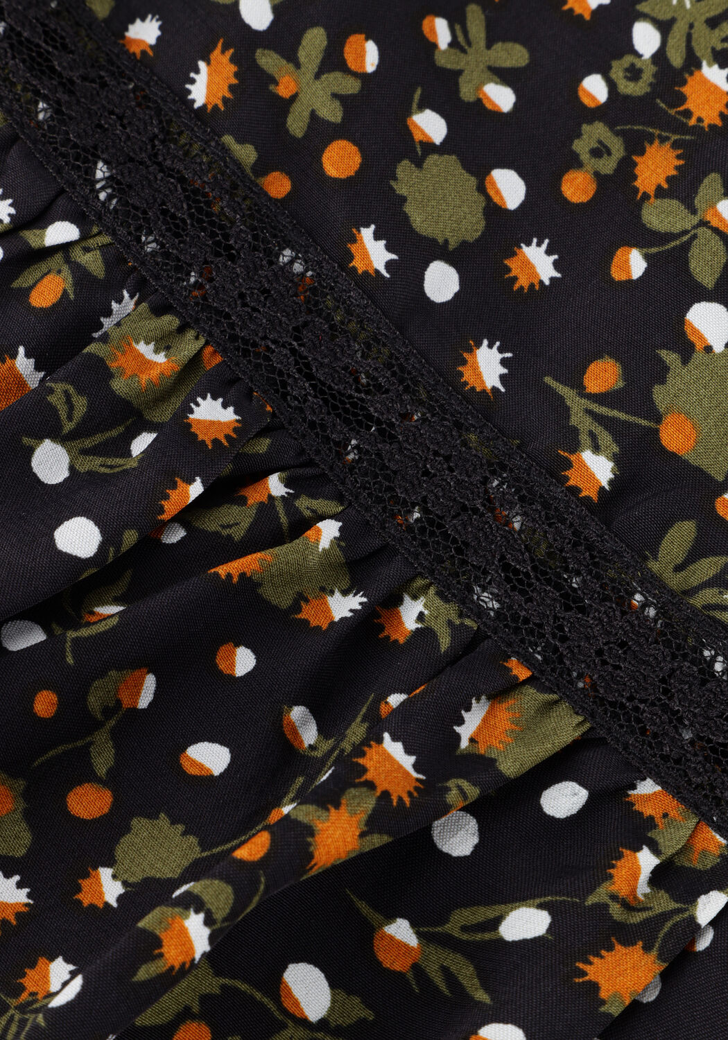 Schwarze SCOTCH & SODA Minikleid SMOCKED AND TIERED LONG SLEEVED DRESS - large