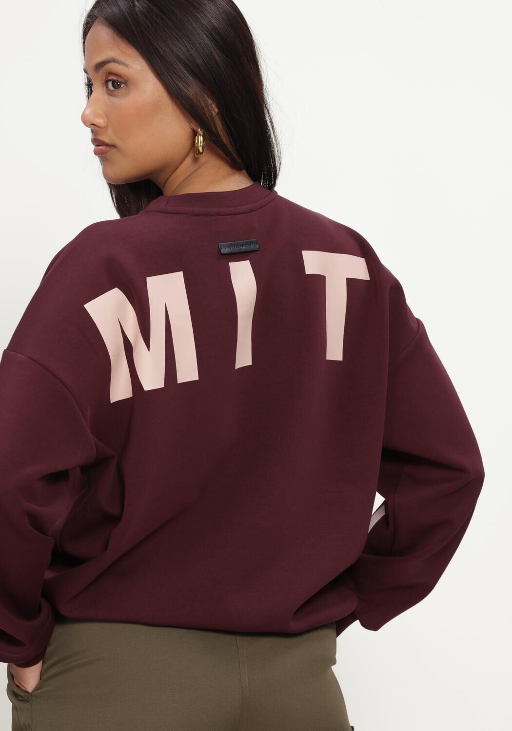 Bordeaux HAUTE L'AMITI&Eacute; Pullover & Cardigans MAXI SPLIT LOGO SWEAT - large
