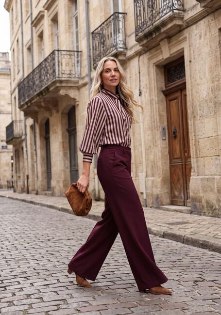 Bordeaux SUMMUM Blusen BLOUSE TWO TONE STRIPE - large