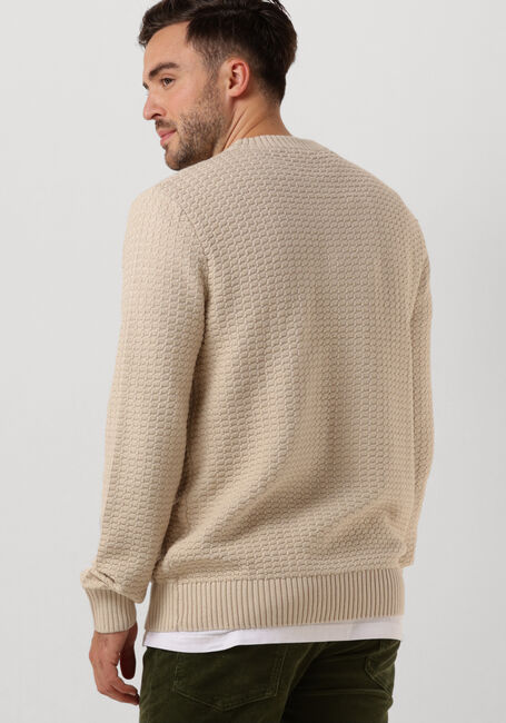 Beige SELECTED MEN Pullover SLHTHIM LS KNIT STRUCTURE CREW - large