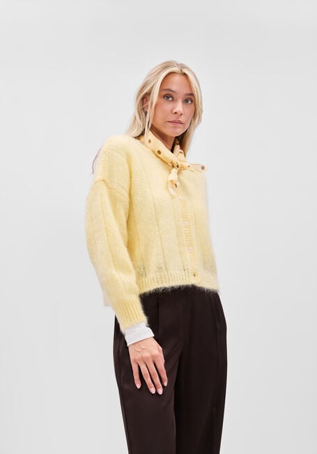 Gelbe DES PETITS HAUTS Strickjacke CHOUETTE - large