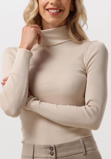 Beige ROSEMUNDE Rollkragenpullover SILK T-SHIRT W/ ROLLER NECK - large