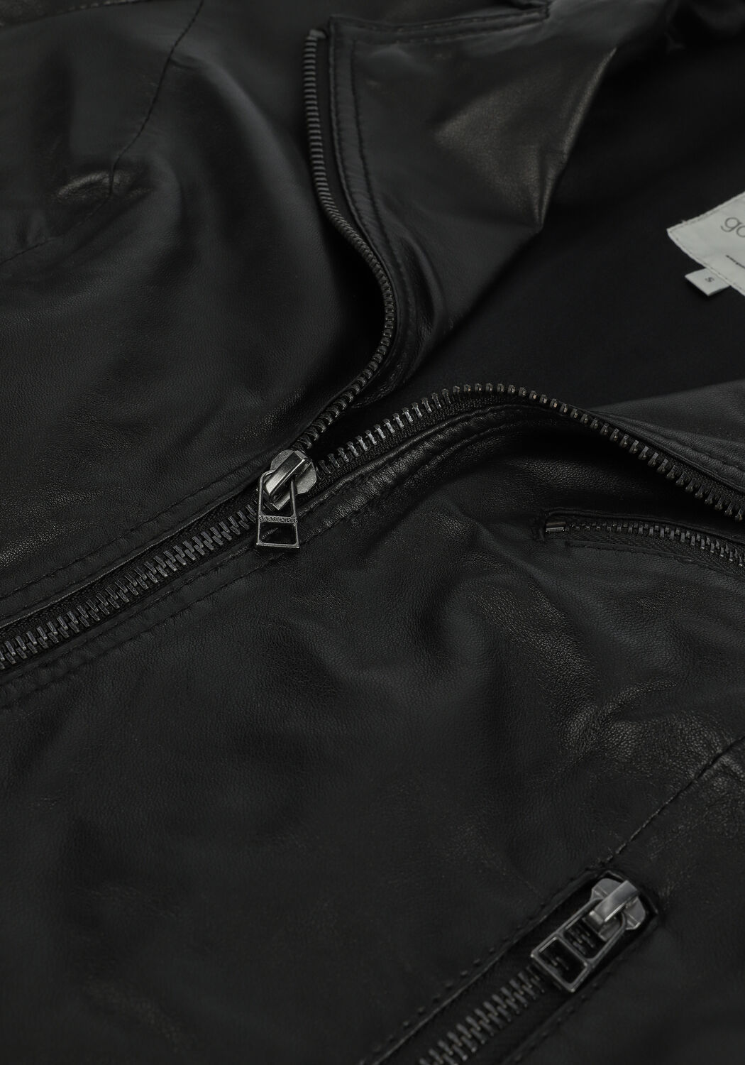 Schwarze GOOSECRAFT Lederjack MEGAN BIKER - large