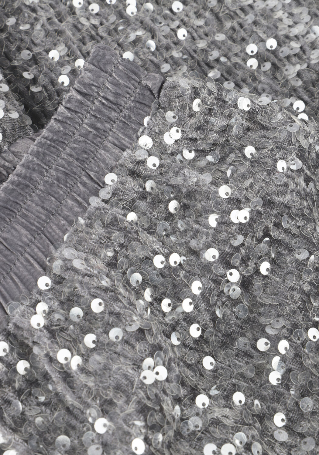 Silberne SUMMUM Hosen PANTS SEQUINS VELOUR - large