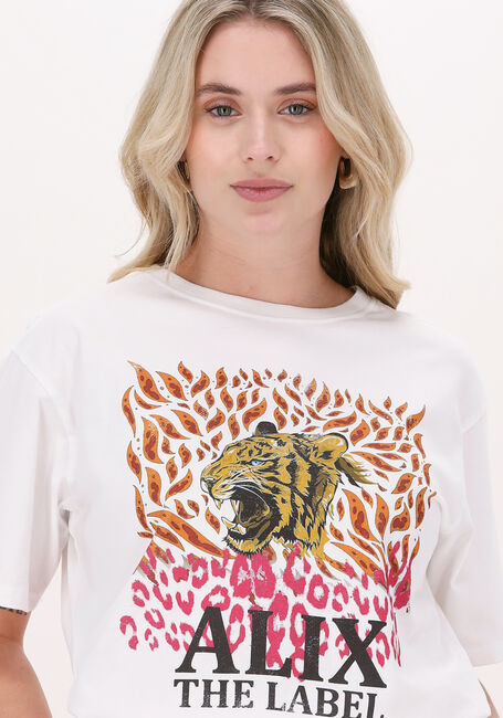 Weiße ALIX THE LABEL T-shirt FIRE TIGER TSHIRT - large