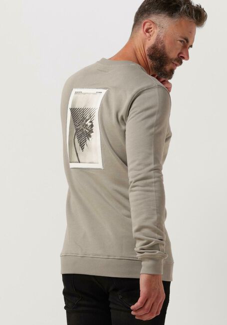 Taupe PUREWHITE Pullover CREWNECK WITH ARTWORK PATCH ON BACK - large