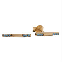 Goldfarbene ATLITW STUDIO Ohrringe BLISS EARRINGS BAR TURQUOISE - medium