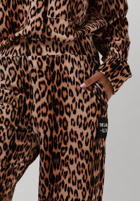 Braune ALIX THE LABEL Weite Hose LADIES WOVEN LEOPARD VELVET PANTS - large