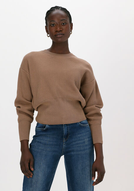 Camelfarbene MODSTRÖM Pullover LYDIA O-NECK - large