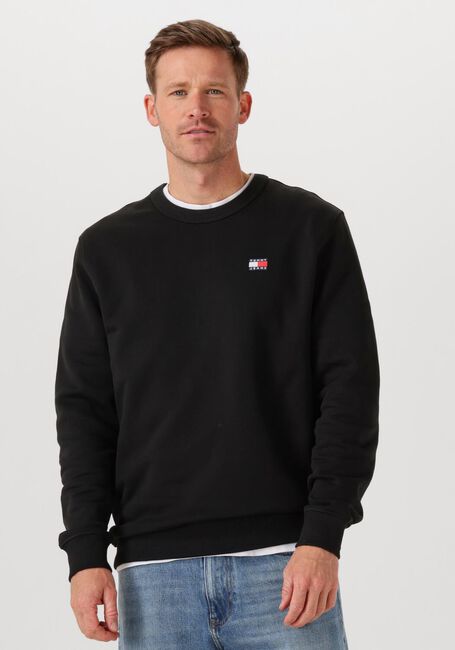 Schwarze TOMMY JEANS Pullover TJM REG BADGE CREW EXT - large