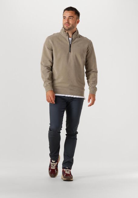 Beige CAST IRON Pullover REGULAR FIT PEACHED OVERDYE - large