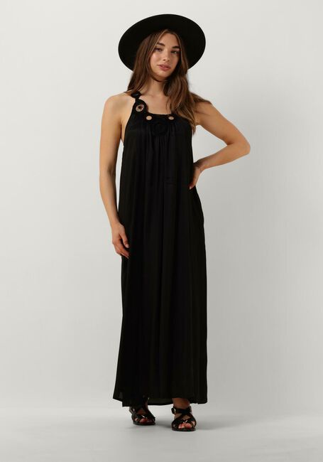 Schwarze SUMMUM Maxikleid DRESS SOLID SATIN - large