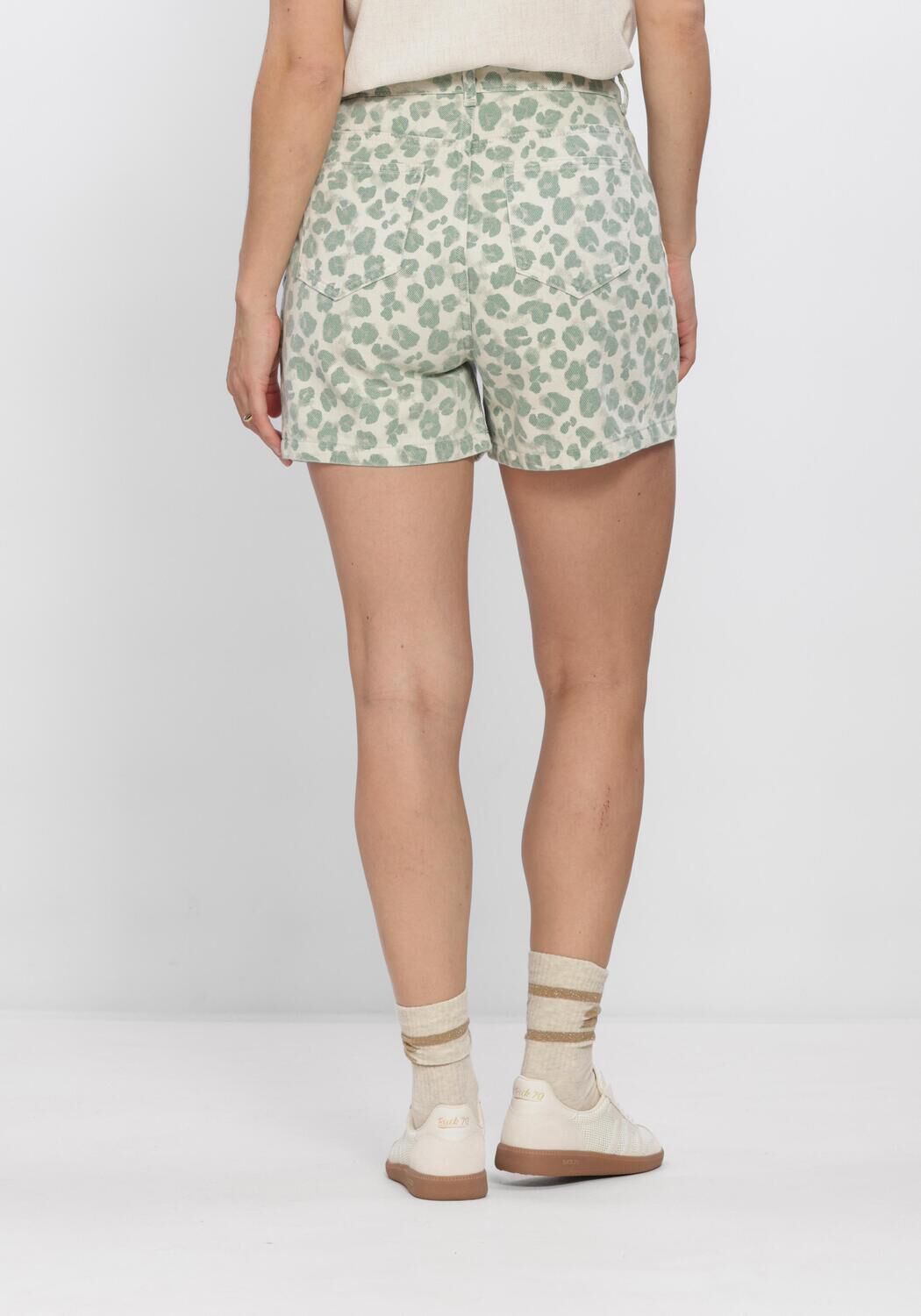 Ecru BY-BAR Kurze Hose JUNE GREEN CHEETAH SHORT - large